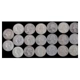 LOT OF TWENTY 90% SILVER WASHINGTON QUARTERS