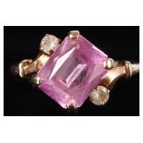 2.5CT PINK SAPPHIRE 10K YELLOW GOLD LADIES RING