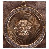 10K YELLOW GOLD LADIES VERSACE STYLE PENDANT