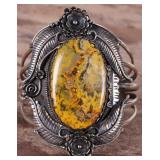 BUMBLEBEE JASPER SW STERLING SILVER CUFF BRACELET