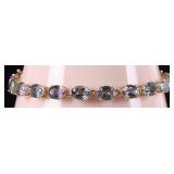 10K YELLOW GOLD LADIES BRACELET W/ TOURMALINE GEMS