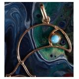 VINTAGE 18K YELLOW GOLD JUMPING DOLPHIN PENDANT