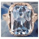 3.5CT TOPAZ VINTAGE STERLING SILVER LADIES RING