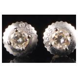14K WHITE GOLD NATURAL DIAMOND LADIES EARRINGS
