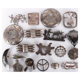 STERLING SILVER LADIES BROOCH LOT OF 20