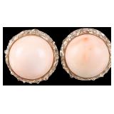 14K YELLOW GOLD LADIES CONCH BRUTALIST EARRINGS