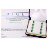 5.81CTW EMERALD 14K YELLOW GOLD LADIES EARRINGS