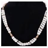 14K MULTI-STRAND FRESHWATER PEARL NECKLACE