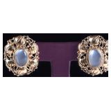 ORNATE 14K YELLOW GOLD LADIES CLIP-ON EARRINGS