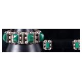 SW STYLE STERLING SILVER BRACELET & EARRINGS SET