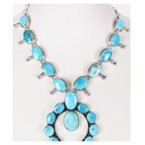 SW STYLE 925 LADIES NECKLACE W/ LARGE TURQUOISE