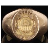 HEAVY 18K YELLOW SOLID GOLD LADIES SIGNET RING