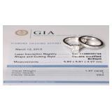 GIA CERT VS2 1.27CTDIAMOND PLATINUM RING SET