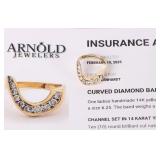 14K YELLOW GOLD LADIES RING W/ DIAMONDS IRREGULAR