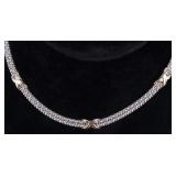 14K WHITE GOLD POPCORN CHAIN NECKLACE ITALIAN MADE