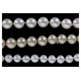 14K YELLOW/WHITE GOLD CLASPS PEARL NECKLACES (3)