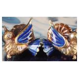 18K YELLOW GOLD LADIES BIRD EARRINGS W/ DIAMONDS