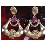 VINTAGE 18K YELLOW GOLD LADIES DROP EARRINGS