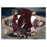 ~8CT BICOLOR SAPPHIRE 10K YELLOW GOLD MENS RING