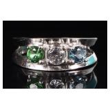 10K WHITE GOLD LADIES RING W/ SPINEL GEMSTONES