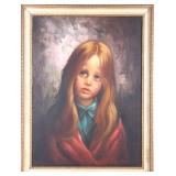 ERBERT MULE ORIGINAL CRYING GIRL OIL PAINTING