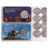 ASSORTED 90% SILVER KENNEDY/LIBERTY HALVES - (10)