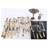 ANTIQUE SILVERWARE STERLING, STEEL, MOP, GLASS 71