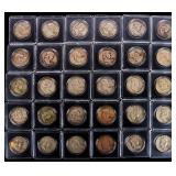 ASSORTED 90% SILVER BEN FRANKLIN HALF DOLLARS-(30)