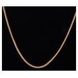 22K YELLOW GOLD MENS SQUARE SNAKE CHAIN NECKLACE