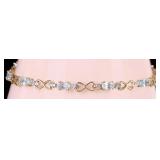 10K YELLOW GOLD TOPAZ HEART INFINITY BRACELET