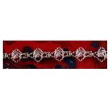 14K YELLOW GOLD LADIES BRACELET W/ ROSE DOLPHINS