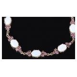 14K YELLOW GOLD LADIES BRACELET W/ ROSE TOPAZ OPAL
