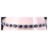 18K WHITE GOLD SAPPHIRE DIAMOND LADIES BRACELET