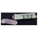 90% SILVER ASSORTED MERCURY DIME ROLL OF 50