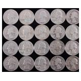 90% SILVER WASHINGTON QUARTERS ROLL OF 20