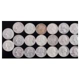 90% SILVER WASHINGTON QUARTERS ROLL OF 20