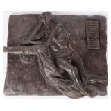 LUIGI TOMMASI FOUNDRY BRONZE WOMAN WALL PLAQUE
