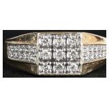 29 DIAMONDS 14K YELLOW GOLD MENS RING ART DECO