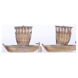 VINTAGE JAPANESE 970 SILVER SAILBOAT S&P SHAKERS