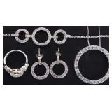 STERLING SILVER LADIES JEWELRY SET GLIMMERING (4)
