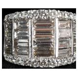14K WHITE GOLD THICK DIAMOND-COVERED LADIES RING