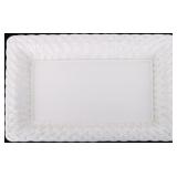 TIFFANY WHITE PORCELAIN BASKET WEAVE TRAY PLATTER