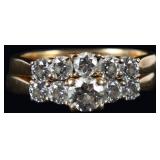 18K YELLOW GOLD NATURAL DIAMOND LADIES RING SET
