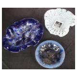 EDWIN WALTER KILN FORMED & FUSED GLASS BOWLS (3)