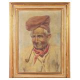 VITALE OIL ON CANVAS DEPICTING A FISHERMAN W/ PIPE