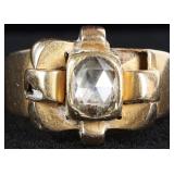 18K YELLOW GOLD NATURAL DIAMOND LADIES RING