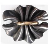 STERLING SILVER LADIES BROOCH W/ 18K PLATED ACCENT