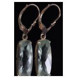 10K YELLOW GOLD LADIES EARRINGS W/ ~6.5CT SPINEL