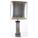 PAUL HANSON CO. ASIAN MOTIF RECTANGULAR SHADE LAMP