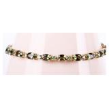 10K YELLOW GOLD GREEN CITRINE LADIES BRACELET